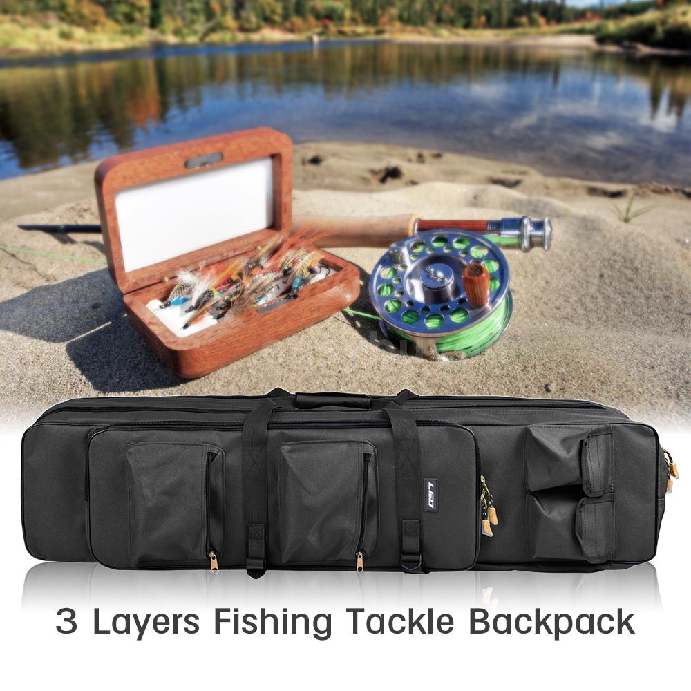 LEO Outdoor 3 Layer Fishing Bag Backpack 100cm Fishing Rod Reel Carrier ... - Y6702B 100P 1 6e17 6TAP